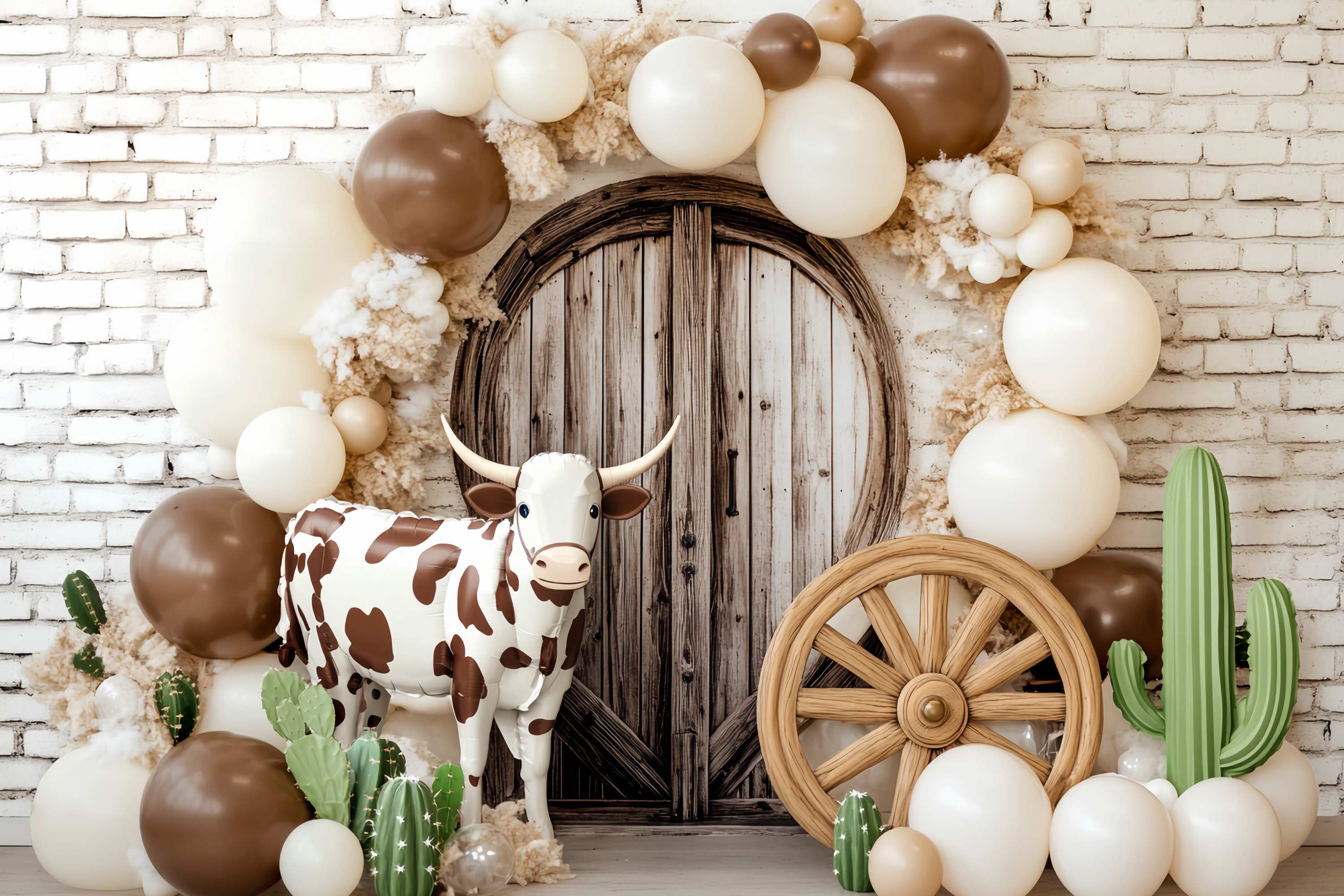 Herbst-Foto Hintergrundbilder Kuh-Druck Ballonbogen Cowboy-Foto Hintergrundbilder LXX58-196