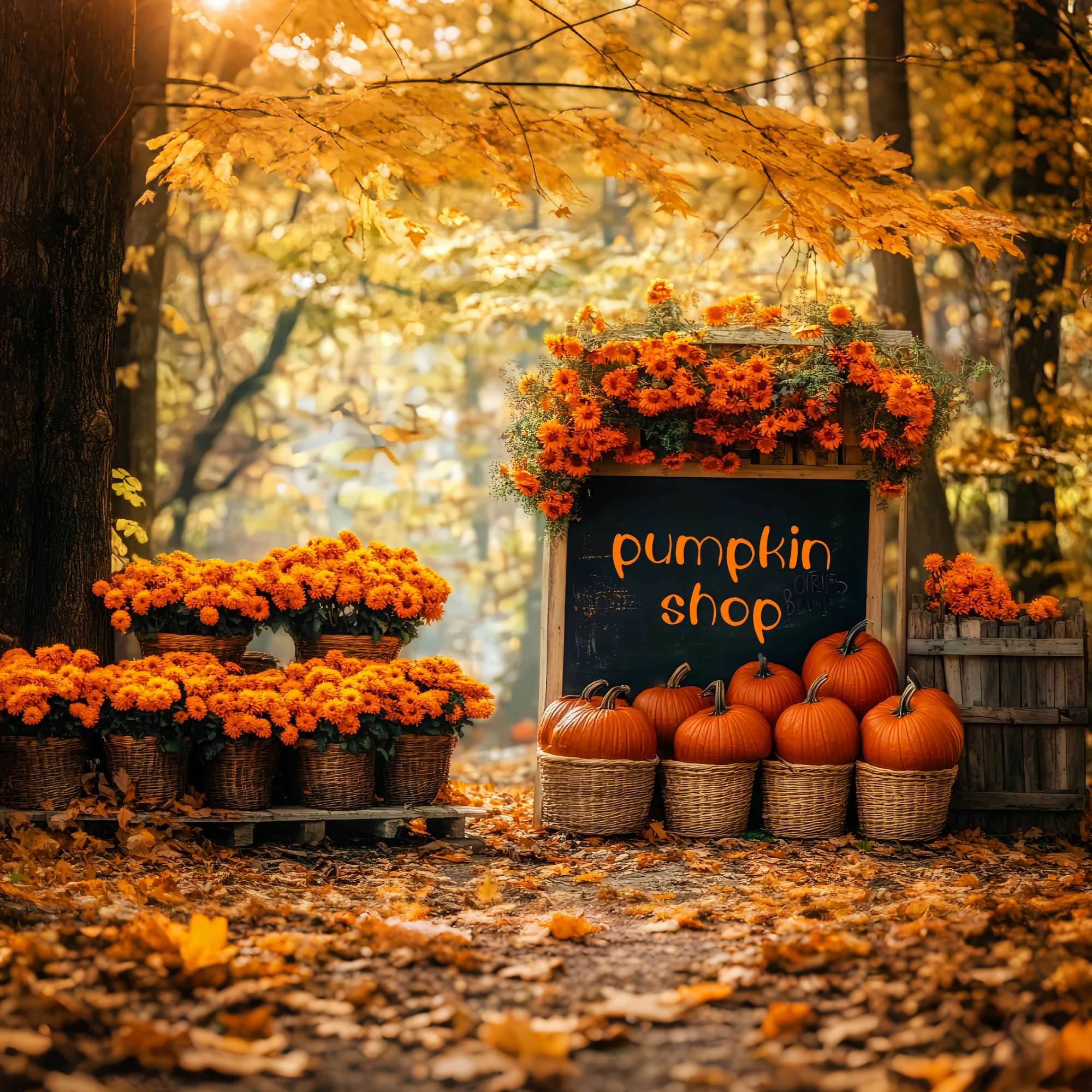 Herbst Kulissen Kürbis Shop Herbst Blumenmarkt Kürbis Kulisse LXX58-215