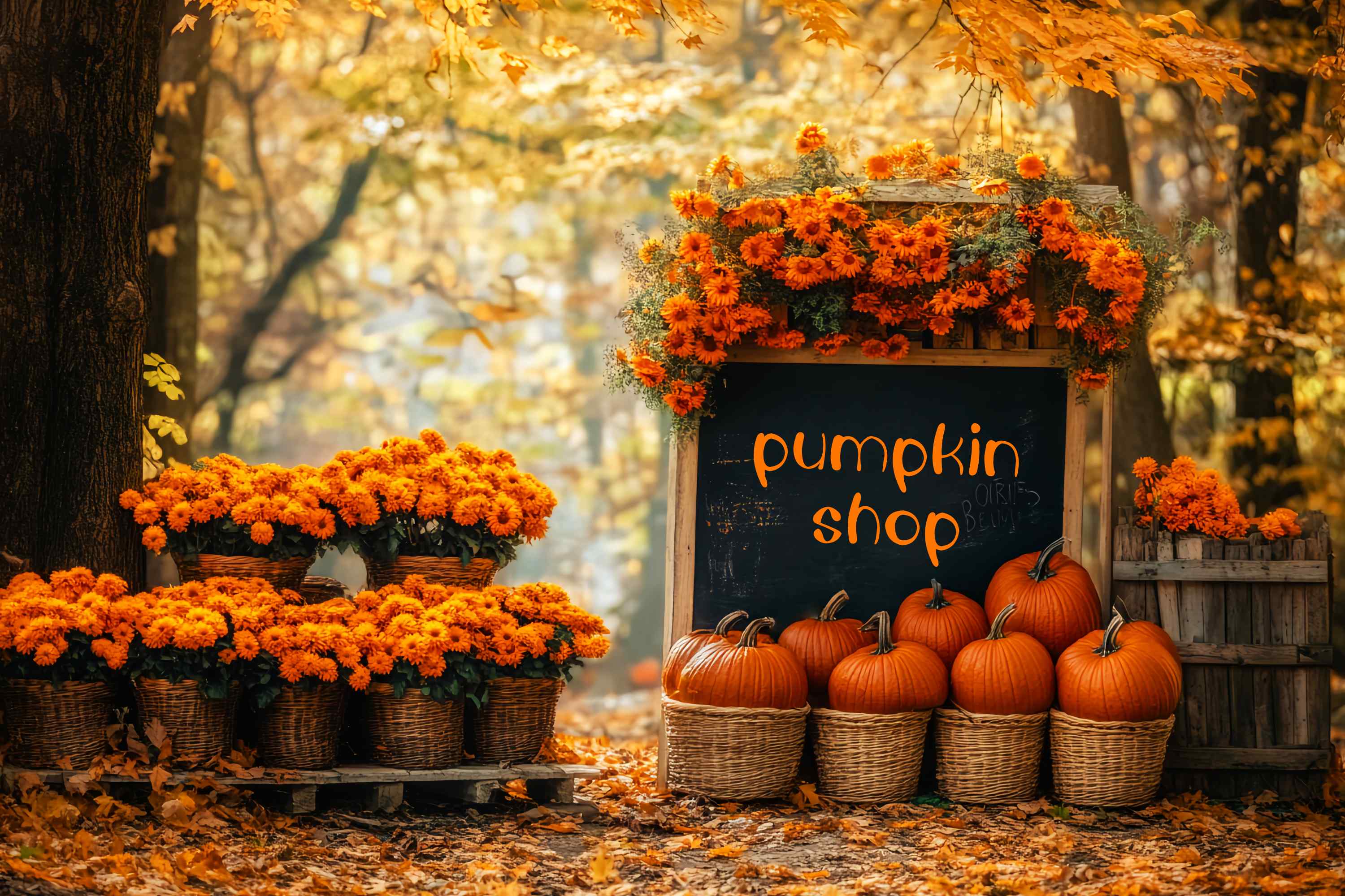 Herbst Kulissen Kürbis Shop Herbst Blumenmarkt Kürbis Kulisse LXX58-215