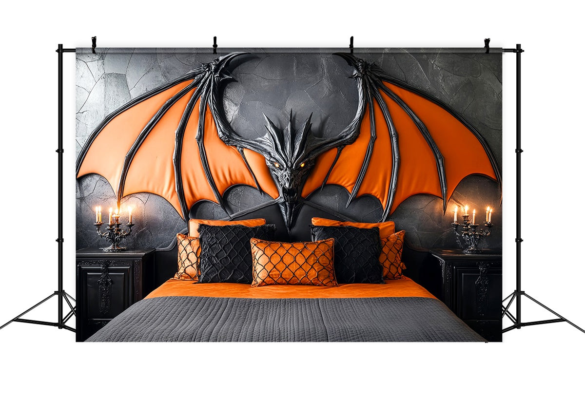 Halloween Backdrop Gothic Drachenflügel Schlafzimmer Foto Hintergrund LXX58-22