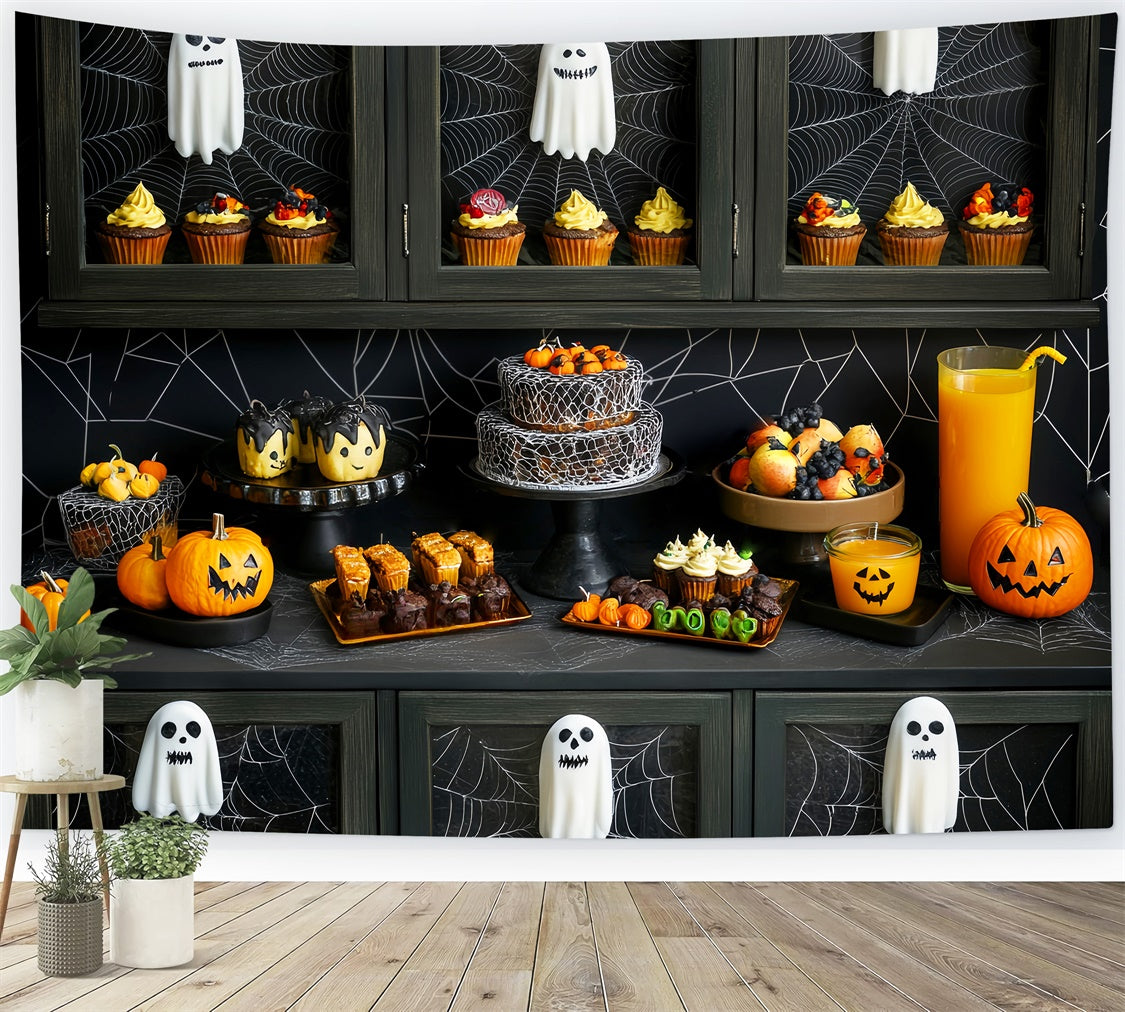Halloween Fotohintergrund Gruselige Cupcake Schmaus Hintergrundkulisse LXX58-26