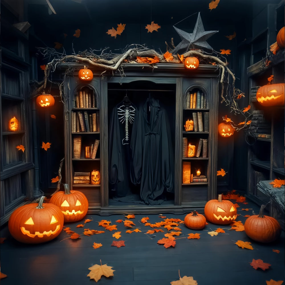 Garagentor Halloween Hintergrund Gespenstische Robe Schrank Foto Hintergrund LXX58-31