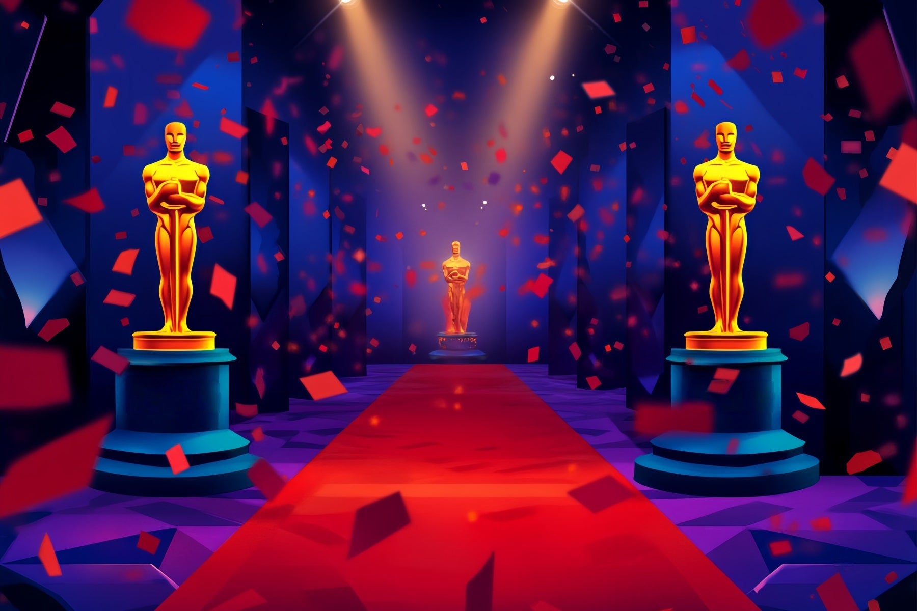 Oscar-Foto Hintergrund Roter Teppich Konfetti Feier Award Night Bühnen Foto Hintergrund LXX58-321