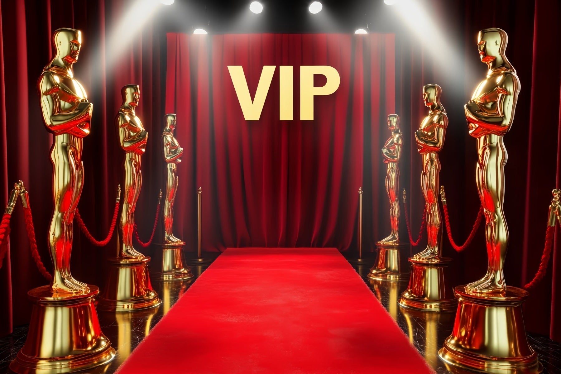 Oscar-Roter-Teppich-Foto Hintergrund VIP Goldene Statue Eingang Bühnen Foto Hintergrund LXX58-322