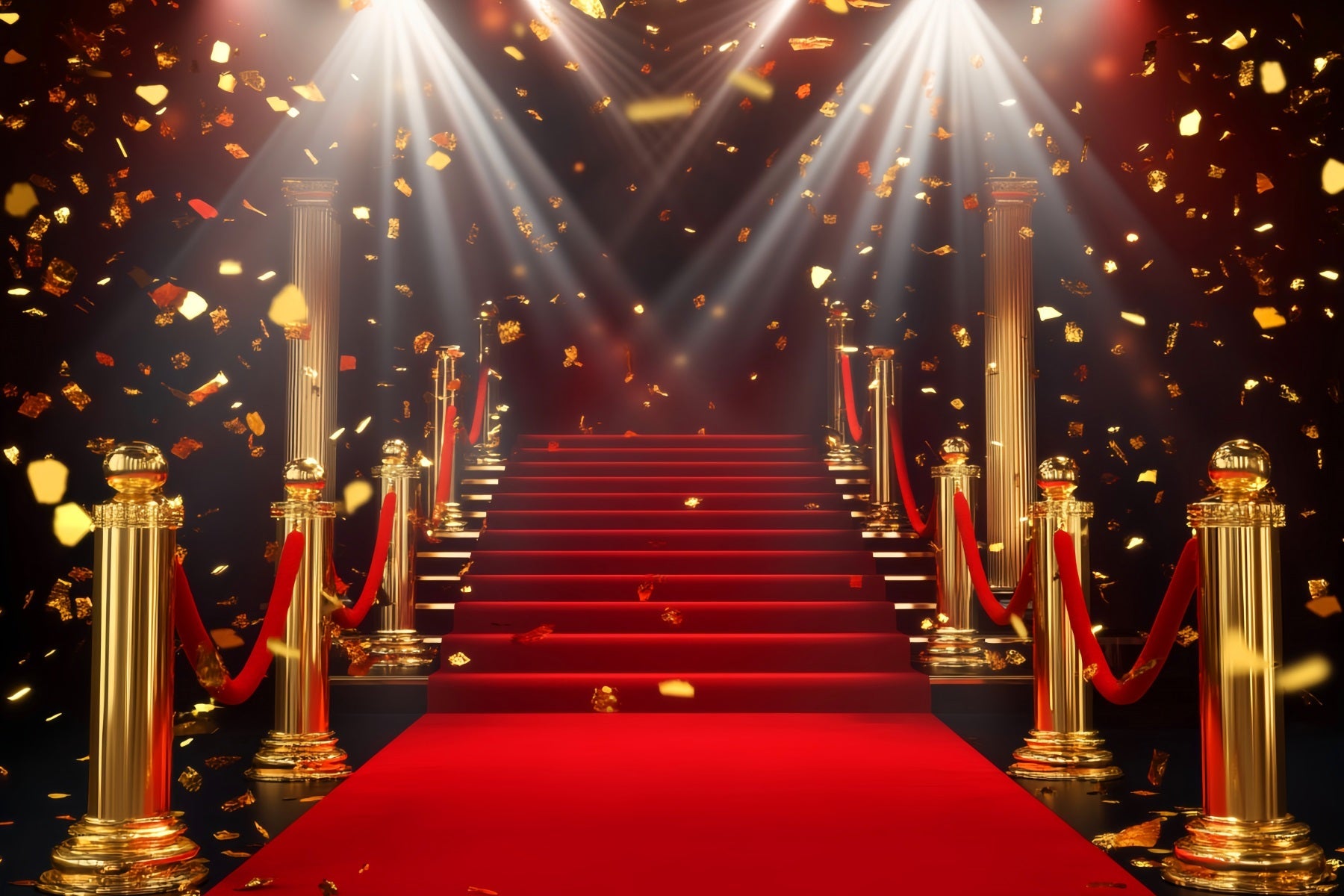 Roter Teppich Foto Hintergrund Goldene Säule Glitzernde Treppe Bühnen Foto Hintergrund LXX58-331