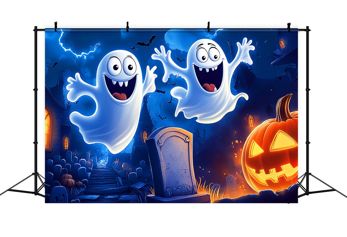 Halloween Fotokulissen Lächelnder Geist Parade Foto Hintergrund LXX58-35