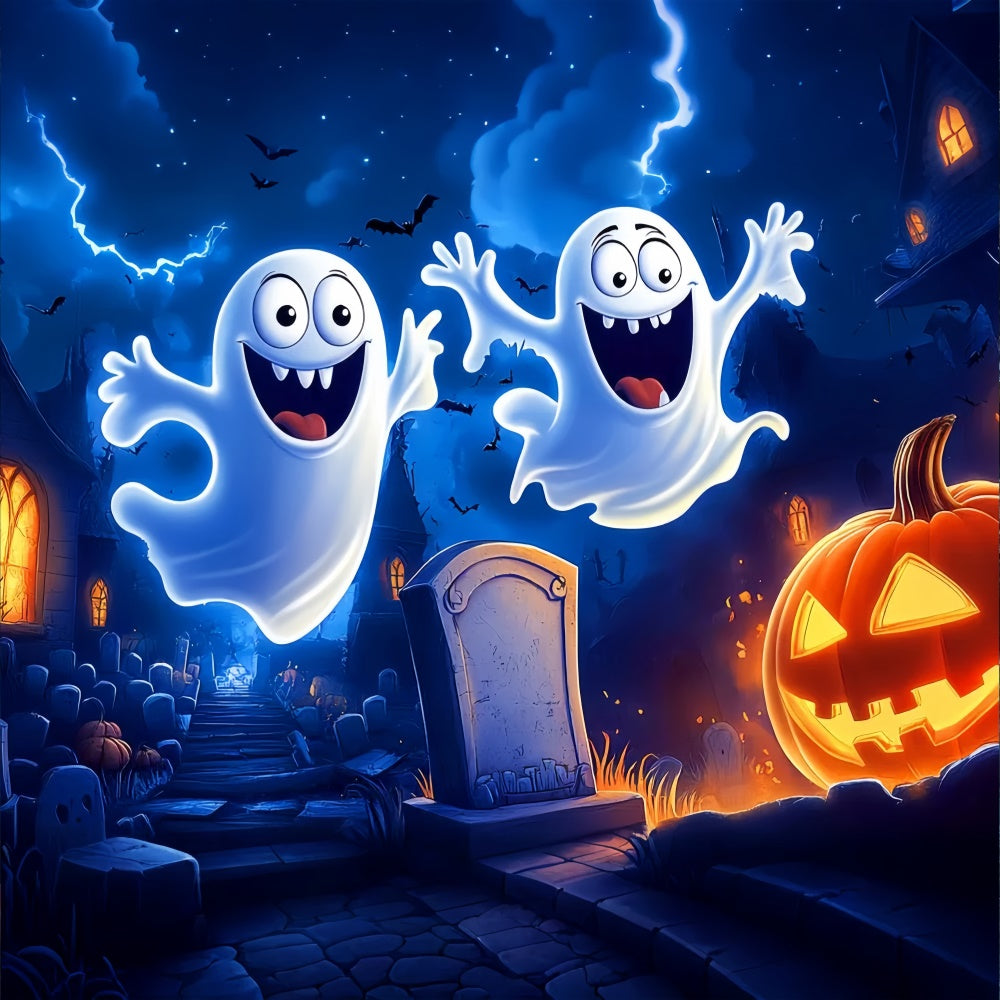 Halloween Fotokulissen Lächelnder Geist Parade Foto Hintergrund LXX58-35