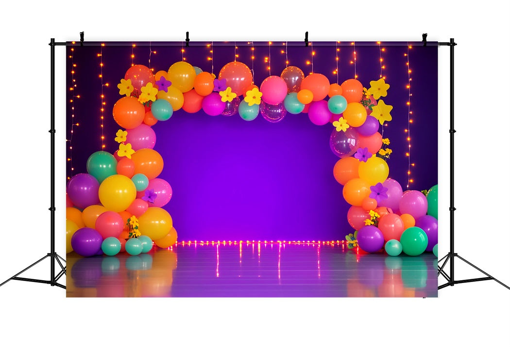 Regenbogen Fotohintergrund Neon-Ballongirlande Lichter Kinder Studio Hintergründe LXX58-365