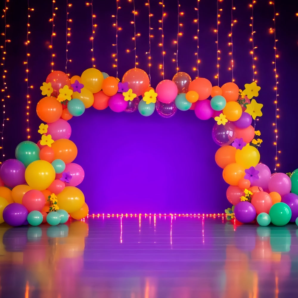 Regenbogen Fotohintergrund Neon-Ballongirlande Lichter Kinder Studio Hintergründe LXX58-365