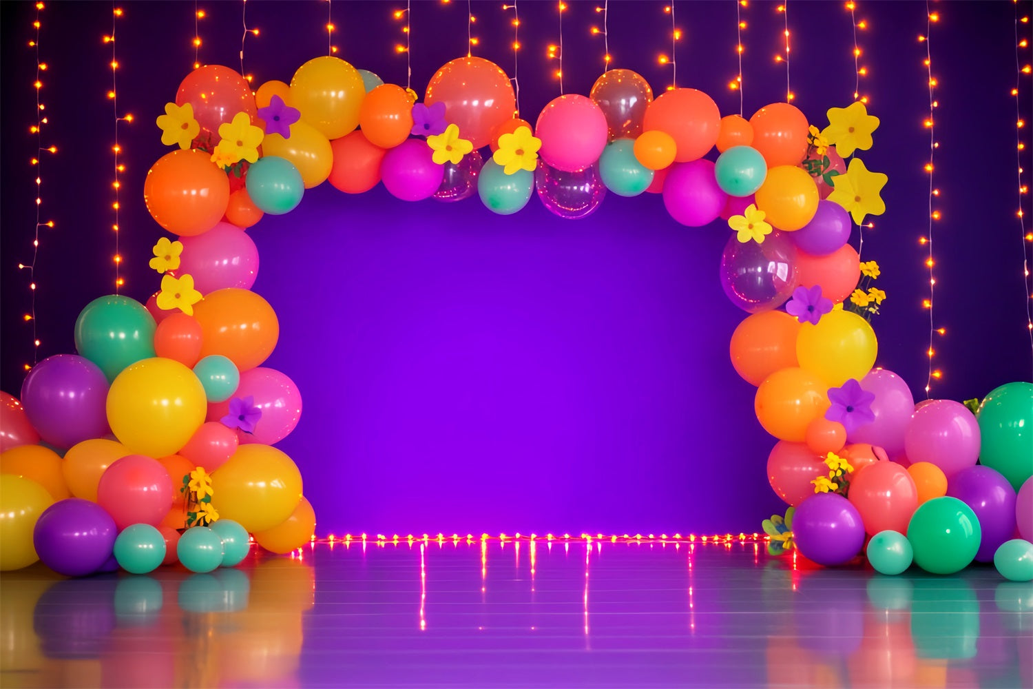 Regenbogen Fotohintergrund Neon-Ballongirlande Lichter Kinder Studio Hintergründe LXX58-365