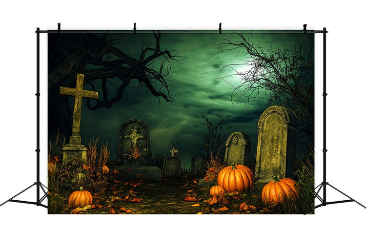 Halloween Friedhof Backdrop Mitternachtsgrabpfad Foto Hintergrund LXX58-37