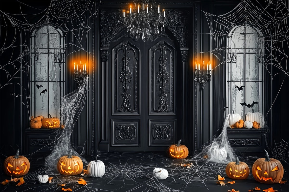 Halloween Fotohintergrund Gothic Mansion Eingangs Hintergrund LXX58-42
