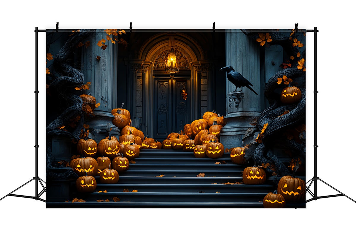 Garagentor Halloween Foto Hintergrund Kürbistreppen Parade Hintergrundkulisse LXX58-45