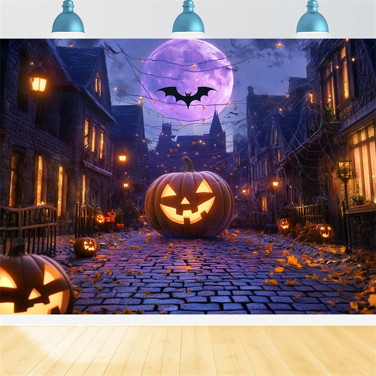Halloween Fotokulisse Riesige Kürbisgasse Foto Hintergrund LXX58-48