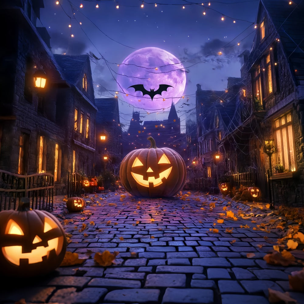 Halloween Fotokulisse Riesige Kürbisgasse Foto Hintergrund LXX58-48