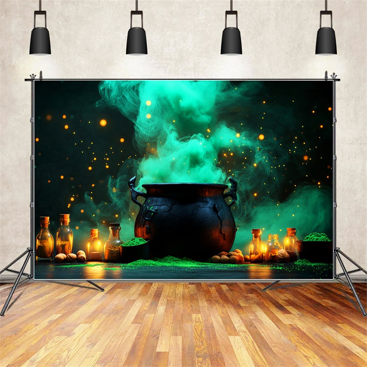 Halloween Fotohintergrund Nebelhexe Kessel Hintergrund LXX58-6