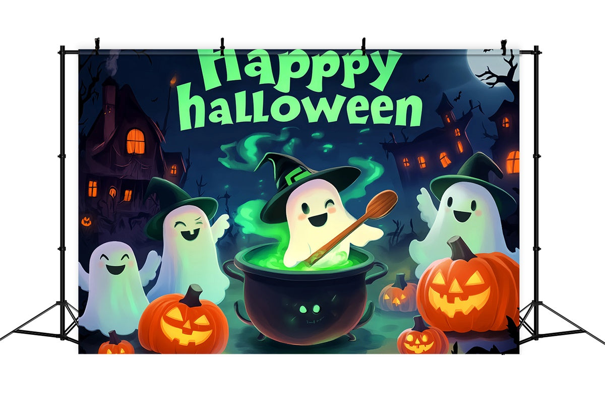 Niedliche Halloween Hintergrundkulisse Geister Cartoon Foto Hintergrund LXX58-7