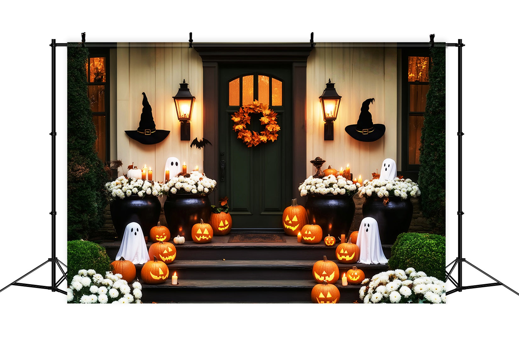 Halloween Geister Fotohintergrund Kürbis Geisterblume Eingang Halloween Fotohintergrund LXX59-105