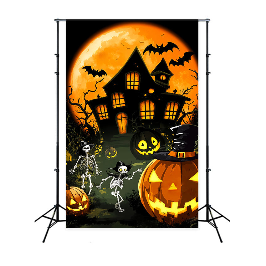 Spukwald Fotohintergrund Spukvilla Skelettparade Halloween-Fotohintergrund LXX59-131