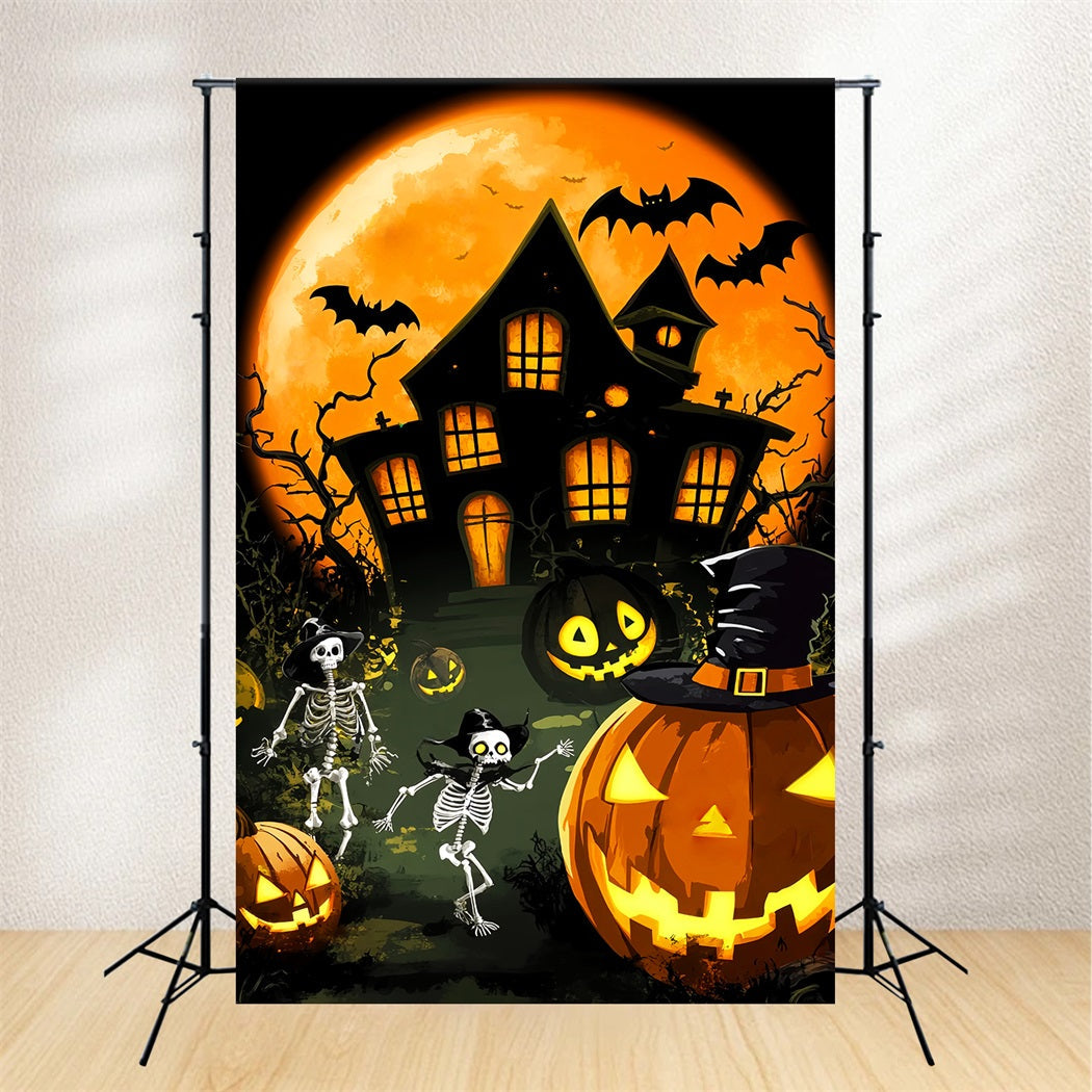 Spukwald Fotohintergrund Spukvilla Skelettparade Halloween-Fotohintergrund LXX59-131