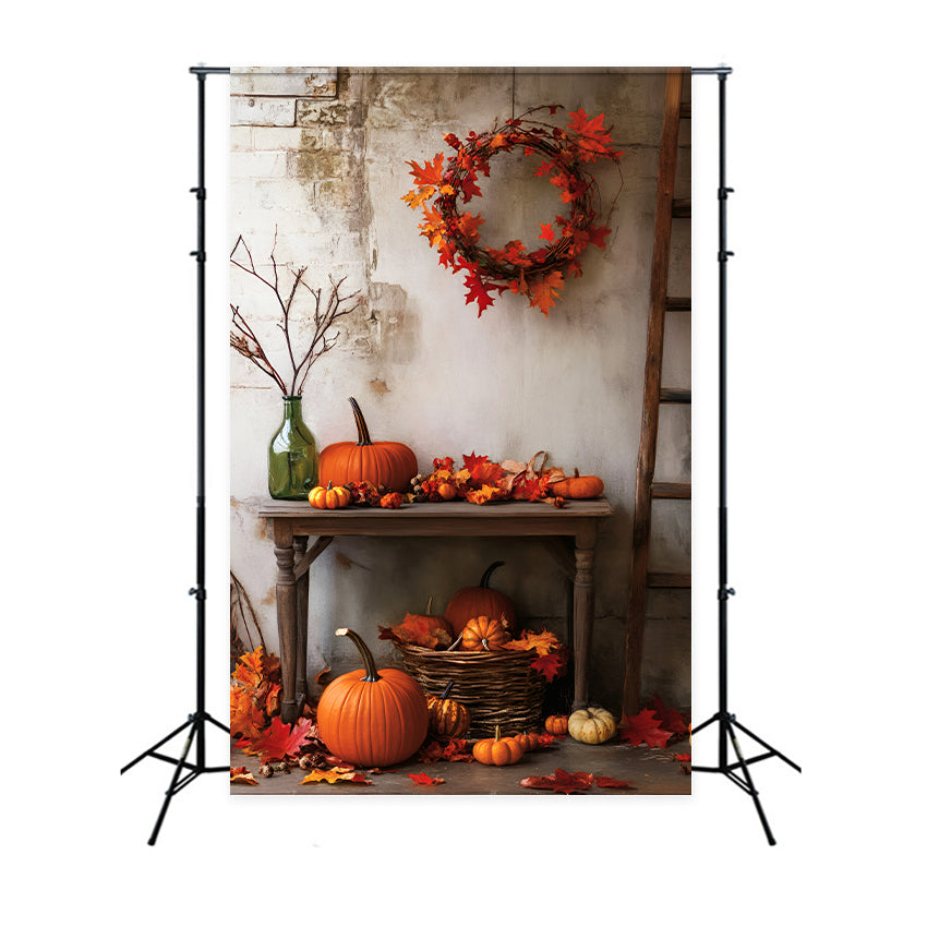 Halloween-Farbbackdrop Rustikales Kürbis-Herbstarrangement Halloween-Backdrop-Ideen LXX59-149