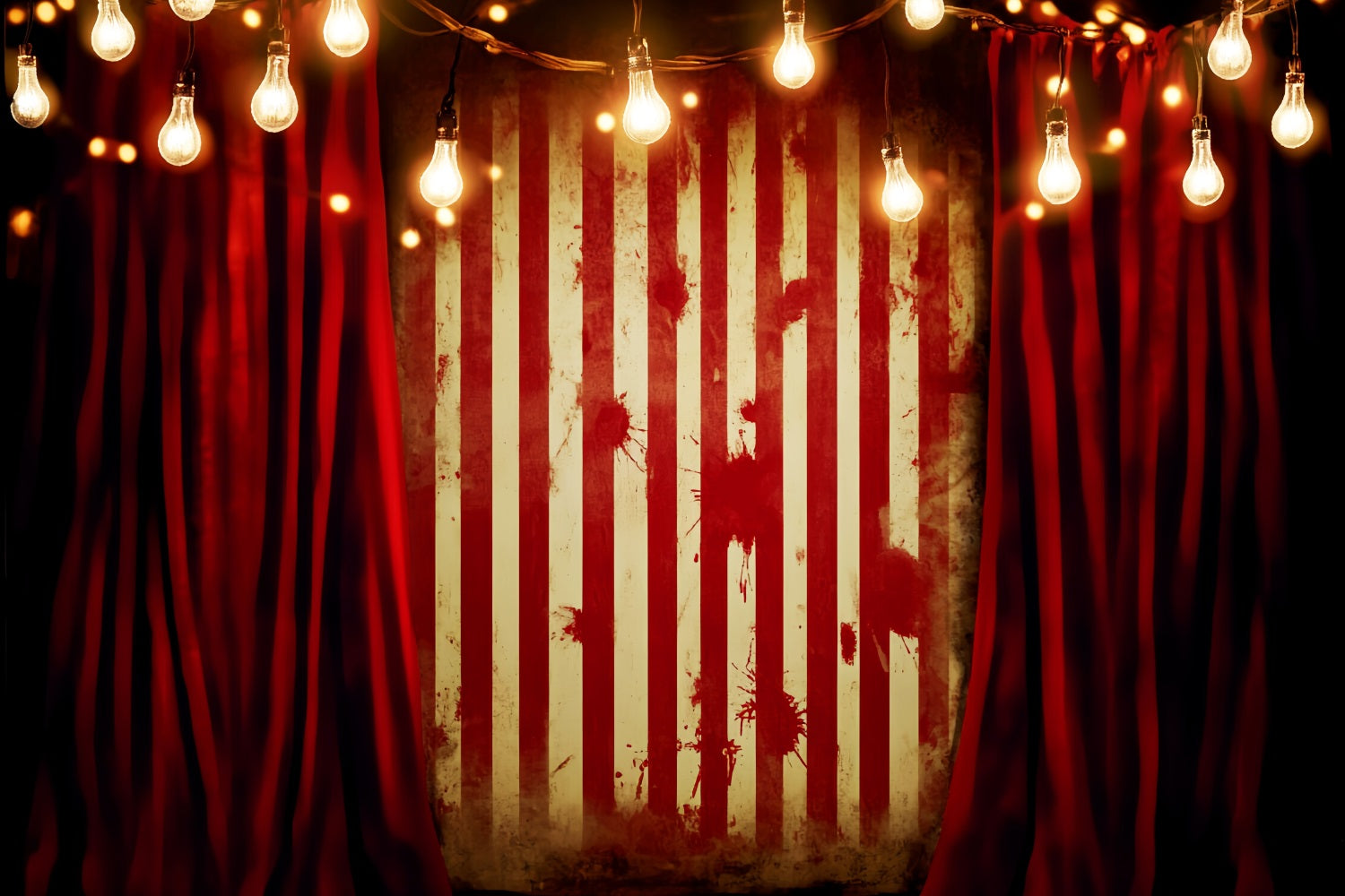 Friedhof Fotohintergrund Blutbefleckter Zirkusvorhang Halloween-WandFotohintergrund LXX59-160