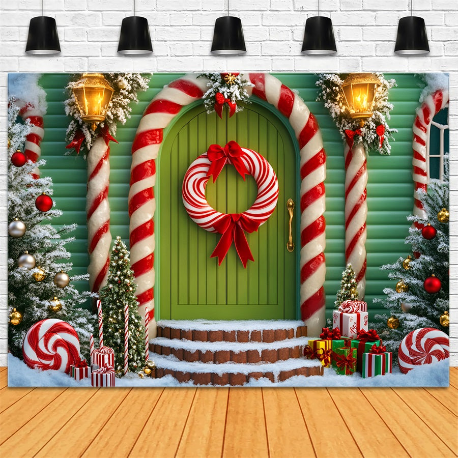 Candyland-Fotohintergrund Candy House Pastellfarbenes Wunderland Weihnachtsfoto-Hintergründe LXX59-166