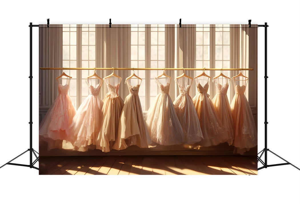 Tanzstudio-Fotohintergrund Goldenes Ballkleid Display Schul-Tanz-Fotohintergrund LXX59-18