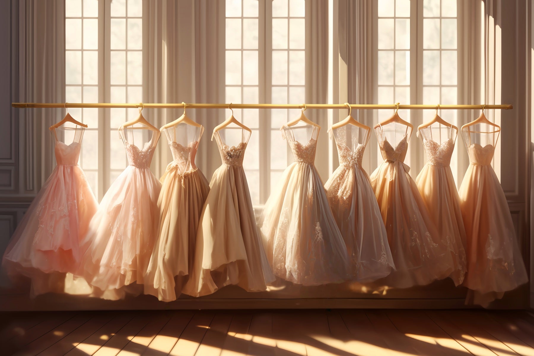 Tanzstudio-Fotohintergrund Goldenes Ballkleid Display Schul-Tanz-Fotohintergrund LXX59-18