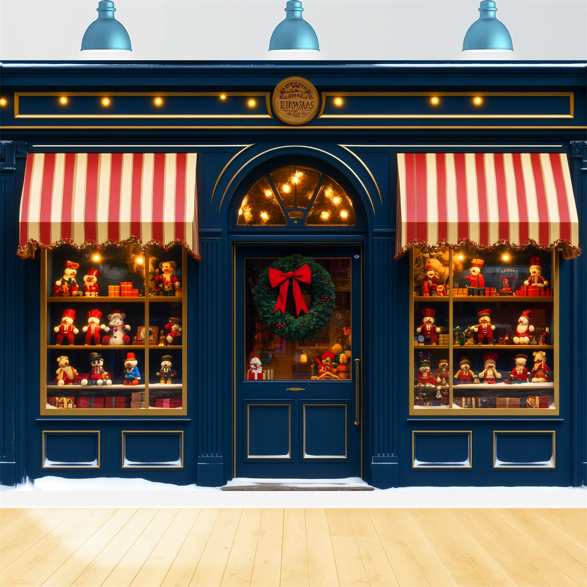 Spielzeugladen-Fotohintergrund Schaufenster Weihnachtsauslage Weihnachtsfotografie-Hintergründe LXX59-188