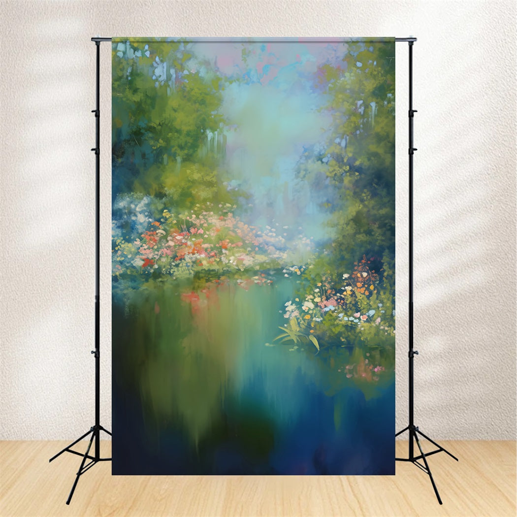 Abstrakte Malerei Blumen-Fotohintergrund Impressionistischer Garten Blütenfarben Tanz-Fotohintergrund LXX59-20