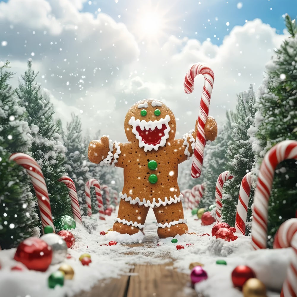 Lebkuchen-Fotohintergrund Lebkuchenmann-Bonbonpfad Weihnachtsfoto-Fotohintergrund LXX59-204
