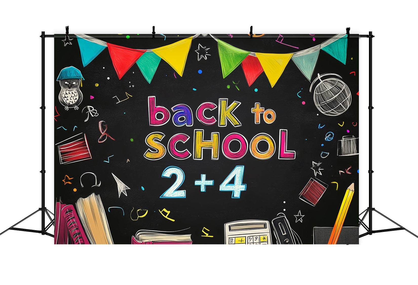 Zurück zur Schule Fotohintergrund Tafel Banner Buchstaben Schulfoto-Fotohintergrund LXX59-206