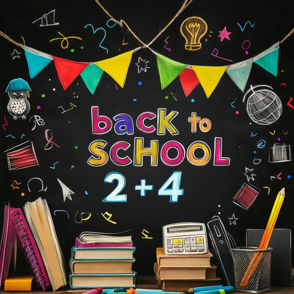 Zurück zur Schule Fotohintergrund Tafel Banner Buchstaben Schulfoto-Fotohintergrund LXX59-206