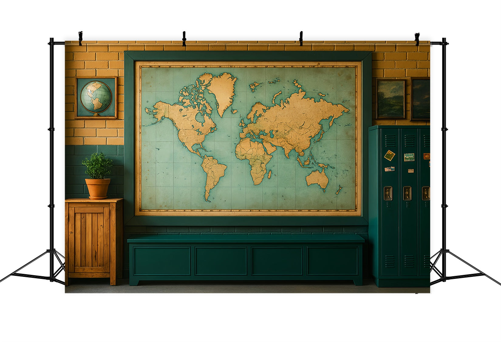 Studiohintergründe für den Schulanfang Weltkarte Wand im Klassenzimmer Fotohintergrund für Schulklassenzimmer LXX59-232