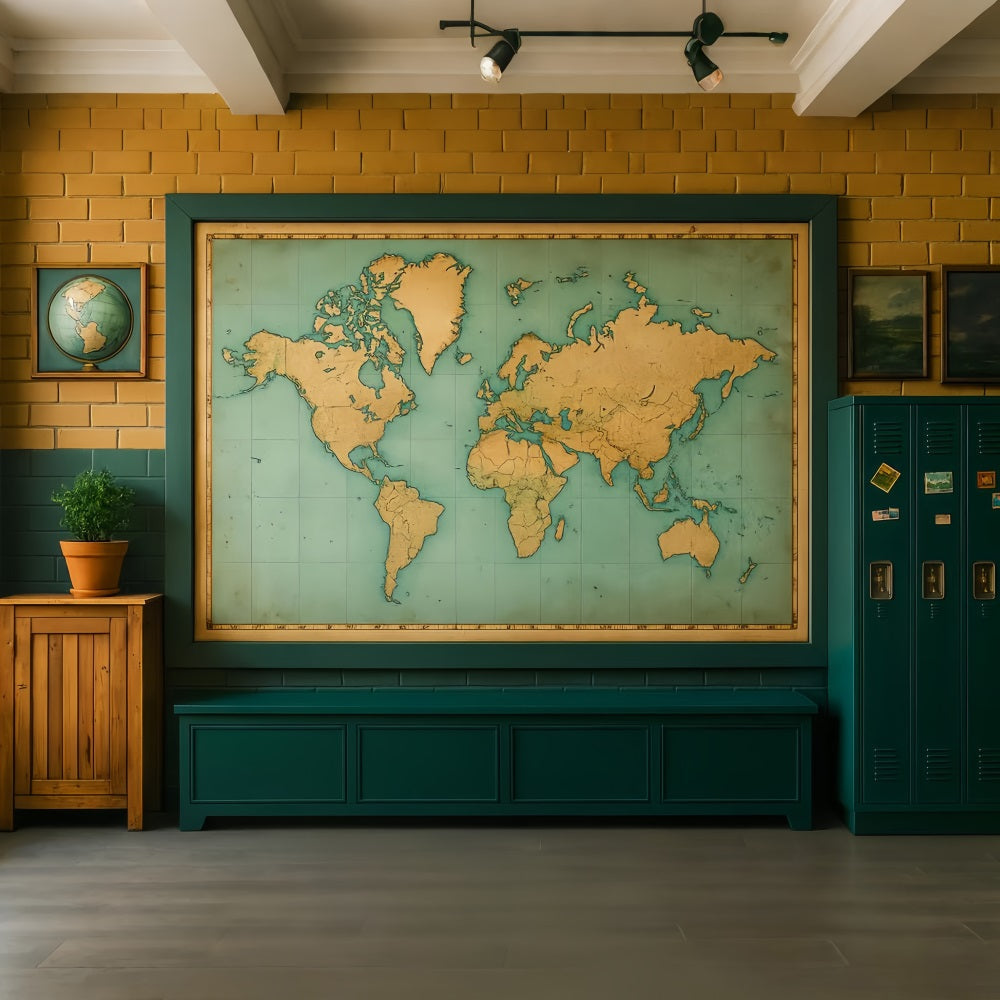 Studiohintergründe für den Schulanfang Weltkarte Wand im Klassenzimmer Fotohintergrund für Schulklassenzimmer LXX59-232