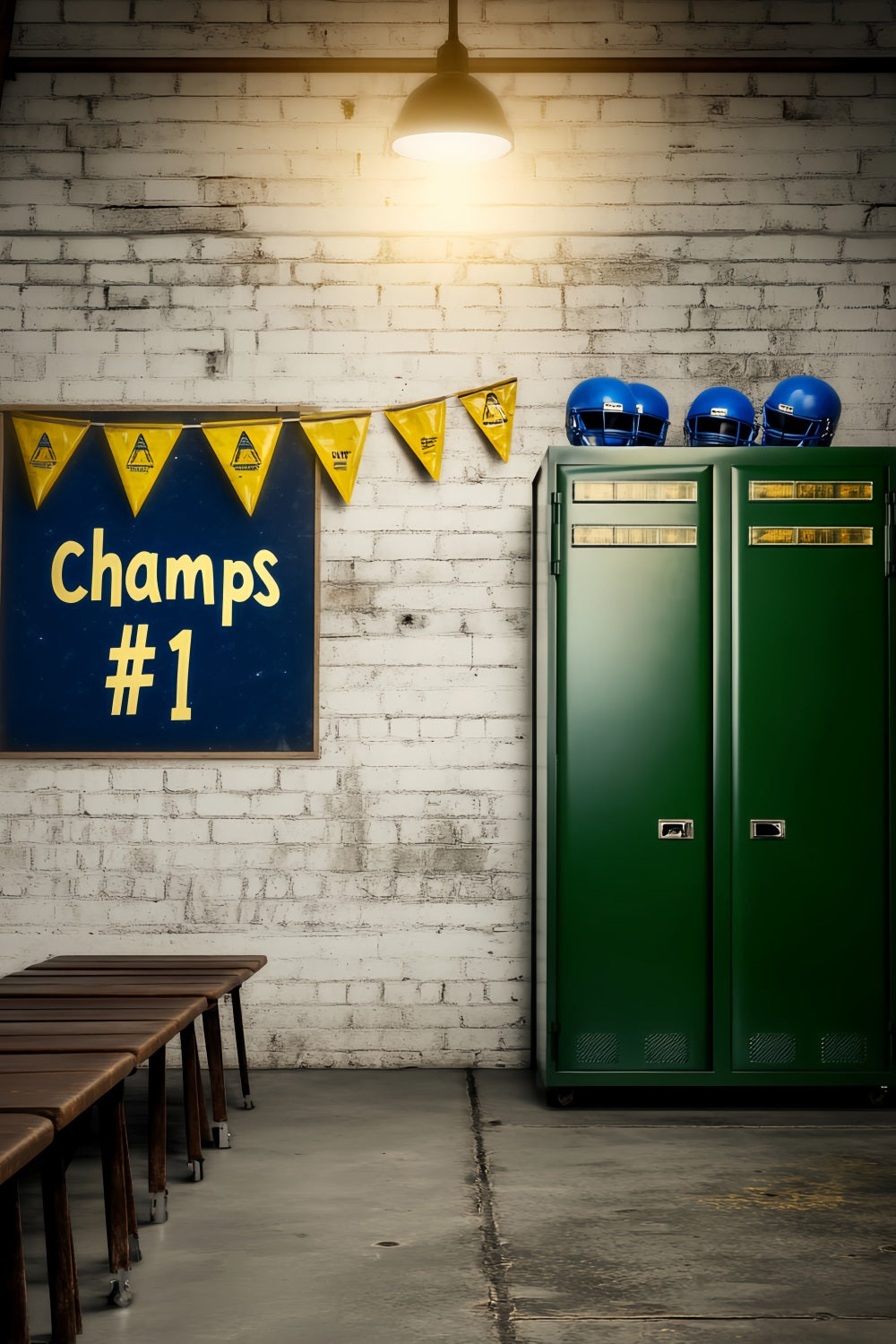 Fotohintergrund für Schulflur Umkleideraum Champions-Banner Fotohintergrund für den Schulanfang LXX59-233