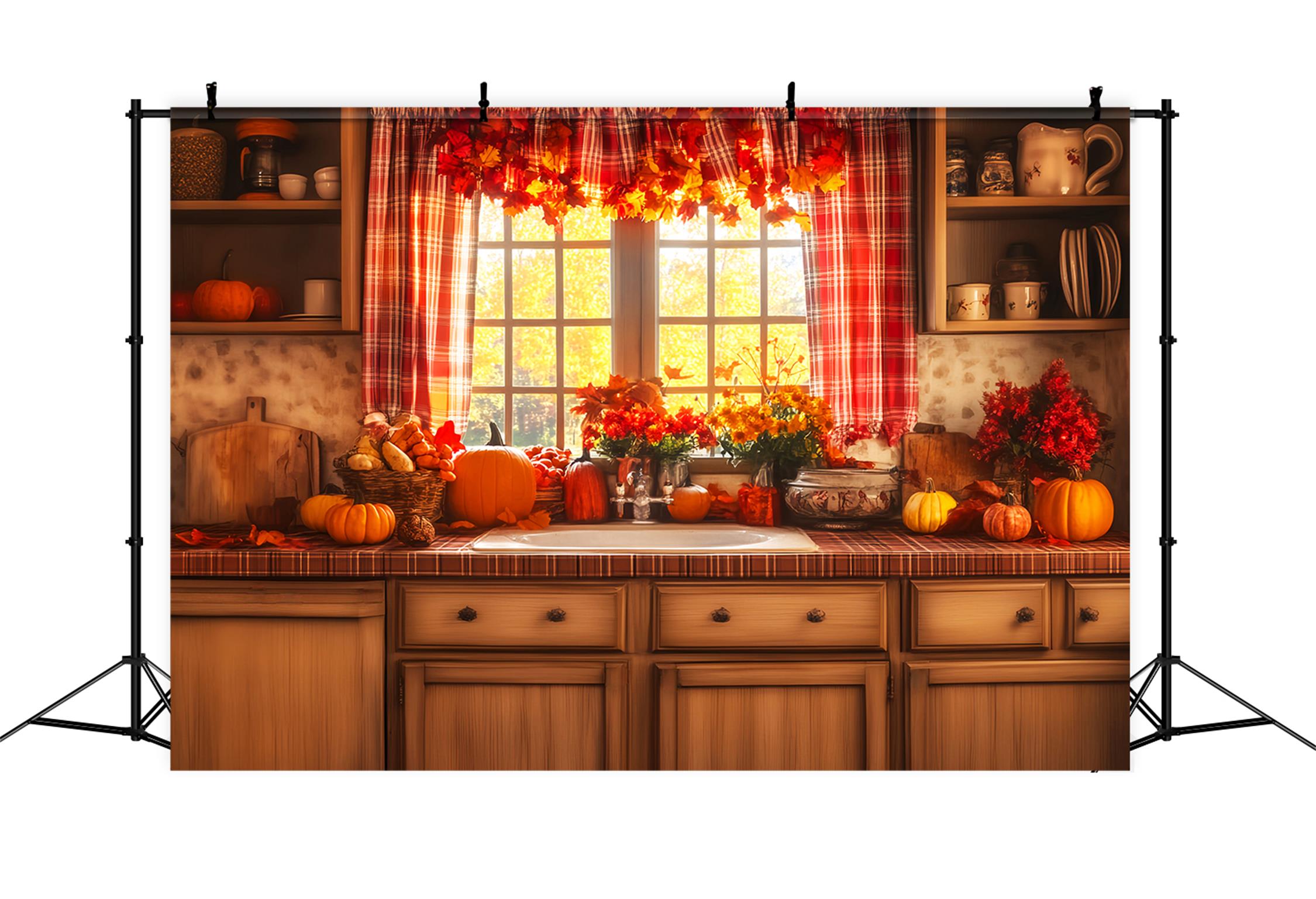 Küchenkulisse Gemütliche Herbst-Schaufensterauslage Herbstkulisse LXX59-269