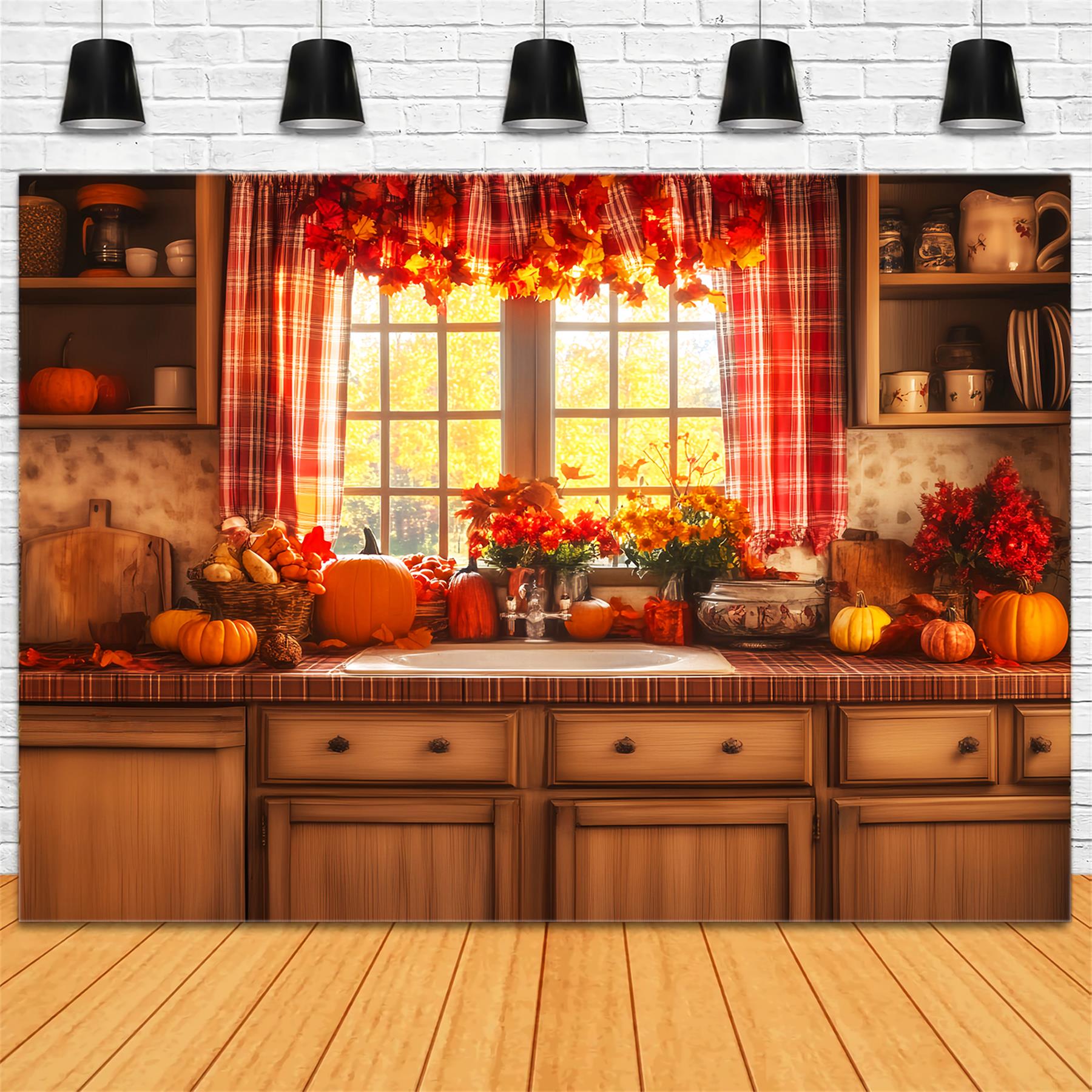 Küchenkulisse Gemütliche Herbst-Schaufensterauslage Herbstkulisse LXX59-269