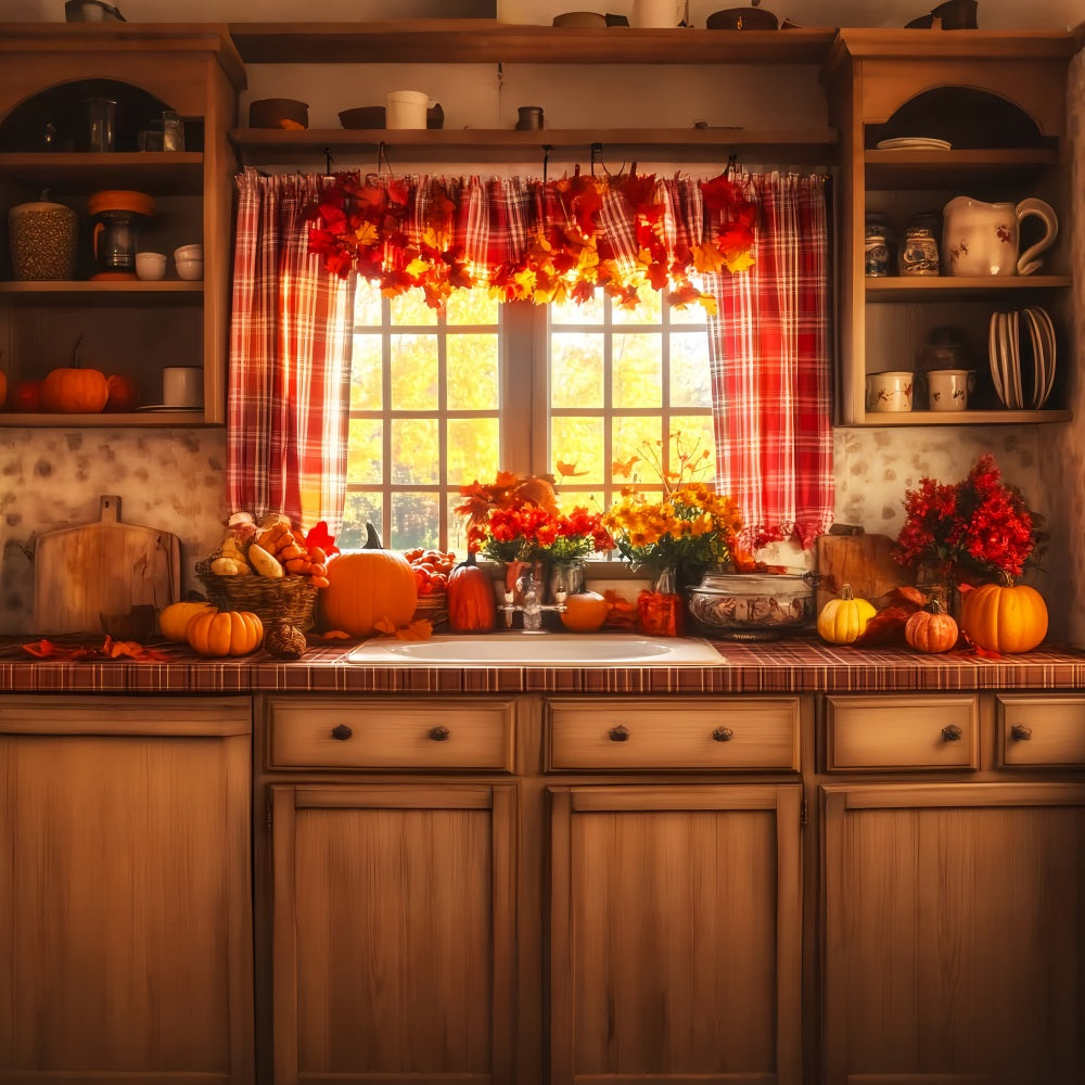 Küchenkulisse Gemütliche Herbst-Schaufensterauslage Herbstkulisse LXX59-269