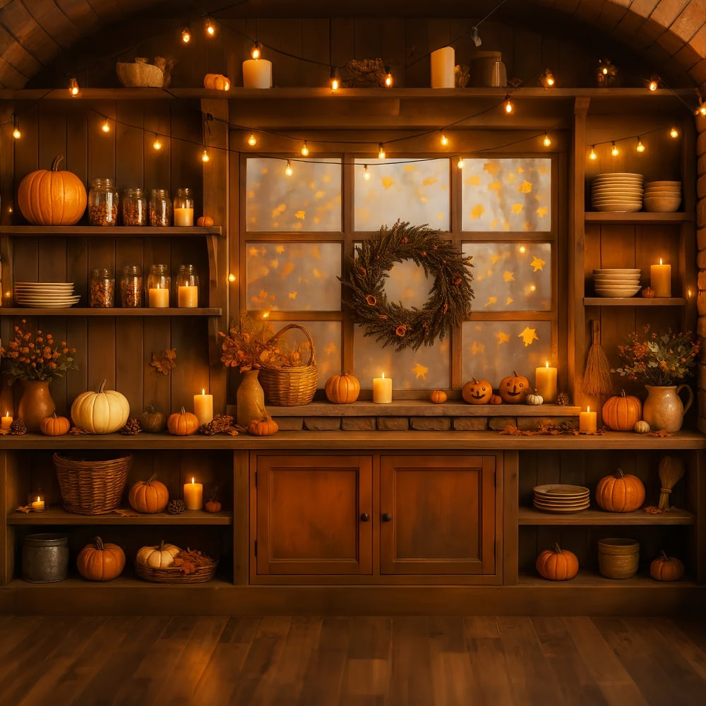 Küchenhintergrund Warmer Herbstglanz Küchenfenster Herbstfoto-Fotohintergrund LXX59-274