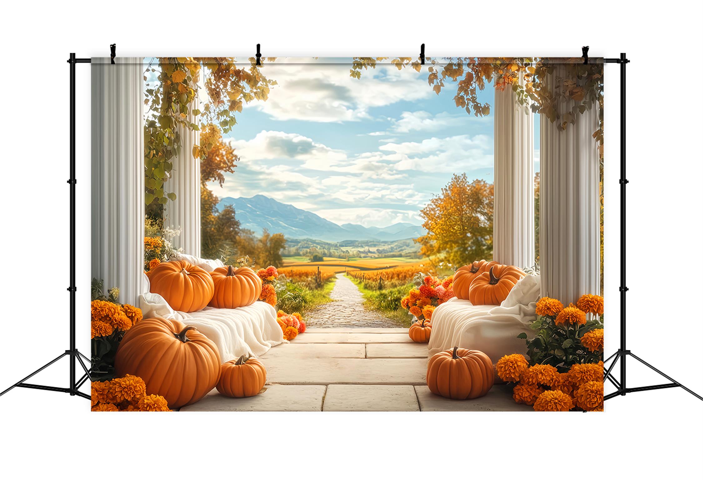 Rustikaler Fotohintergrund Bergblick Herbstdekoration Herbst-Fotohintergrund für Bilder LXX59-277