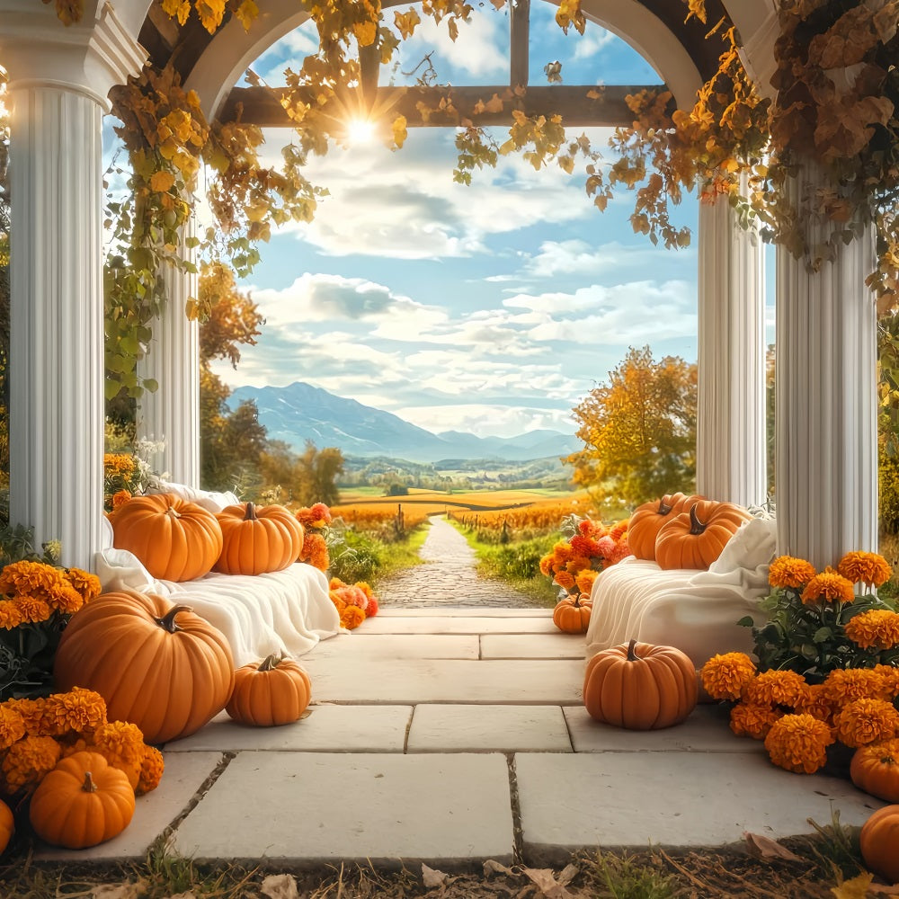 Rustikaler Fotohintergrund Bergblick Herbstdekoration Herbst-Fotohintergrund für Bilder LXX59-277