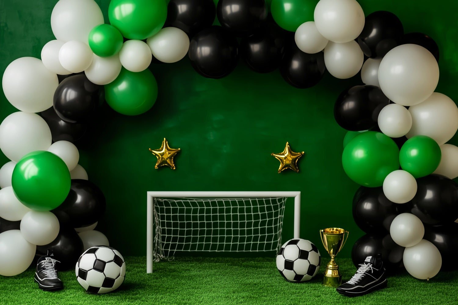 Sport-Fotohintergrund Fußball-Ballons Torjubel Fußball-Fotohintergrund LXX59-297
