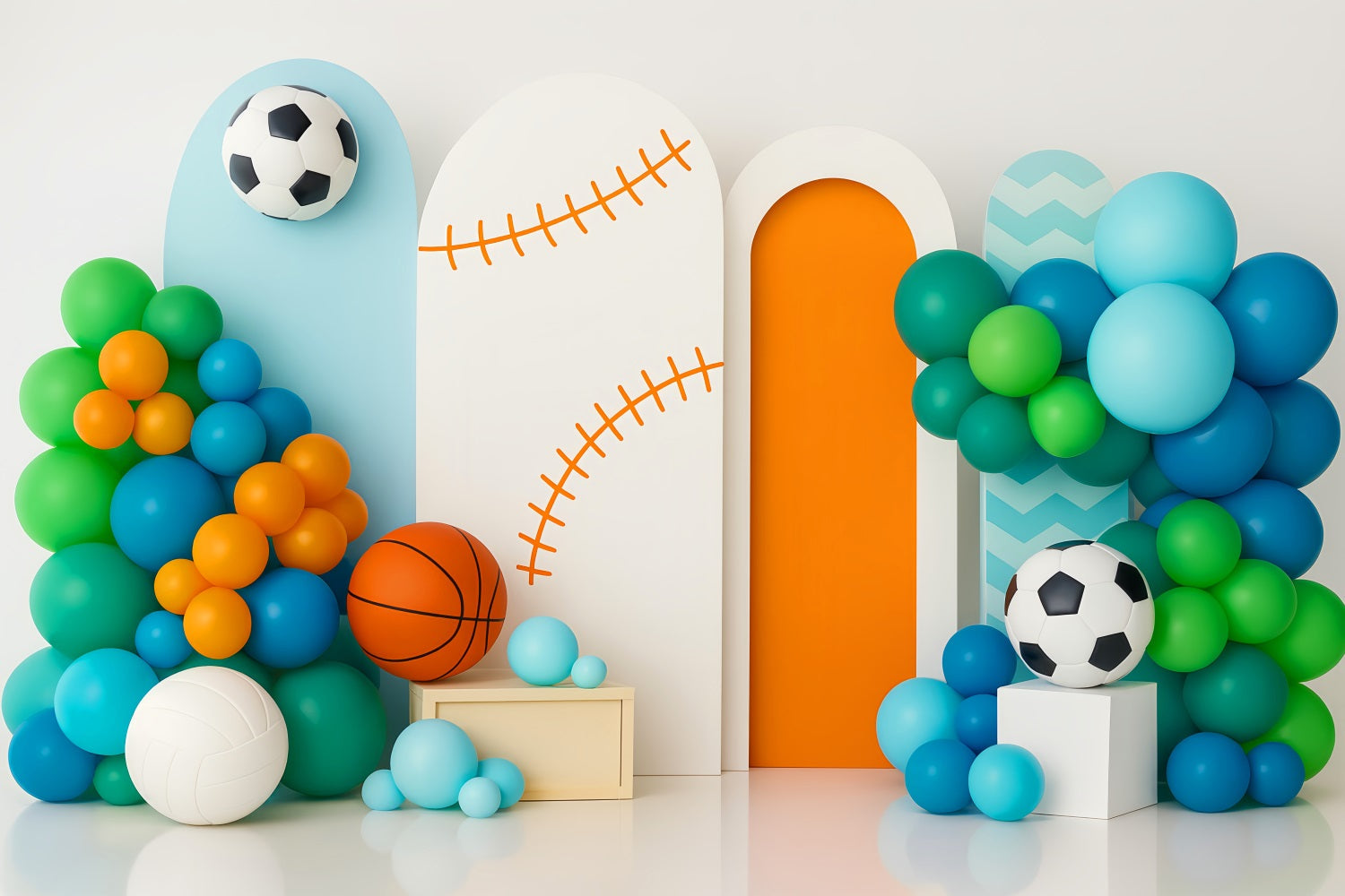 Sport-Fotohintergrund Bunte Ballons Sport-Mix Sport-Studiohintergründe für die Fotografie LXX59-302