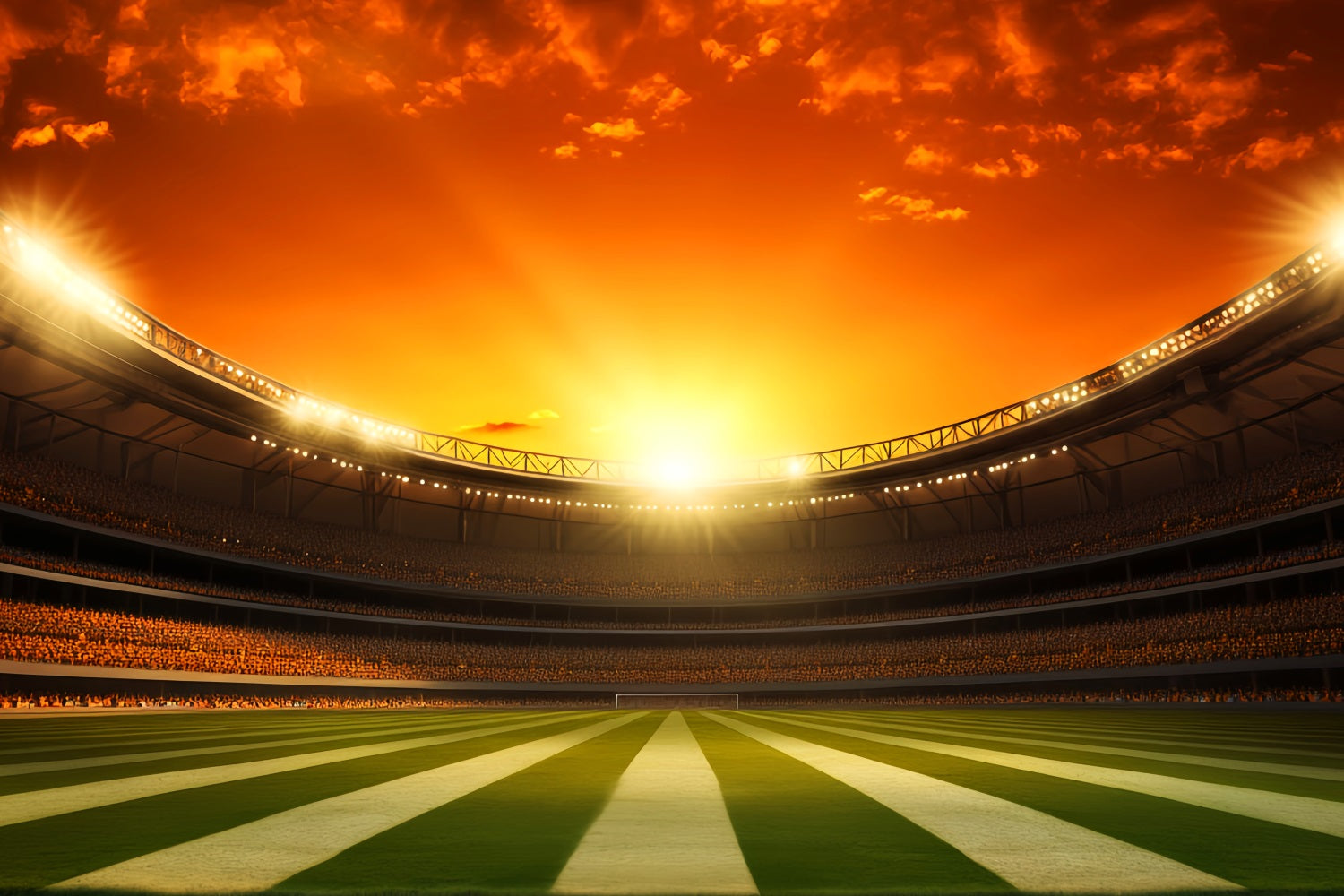 Fußball-Studiohintergründe Sonnenuntergang Fußballarena Sport-Fotohintergrund LXX59-330