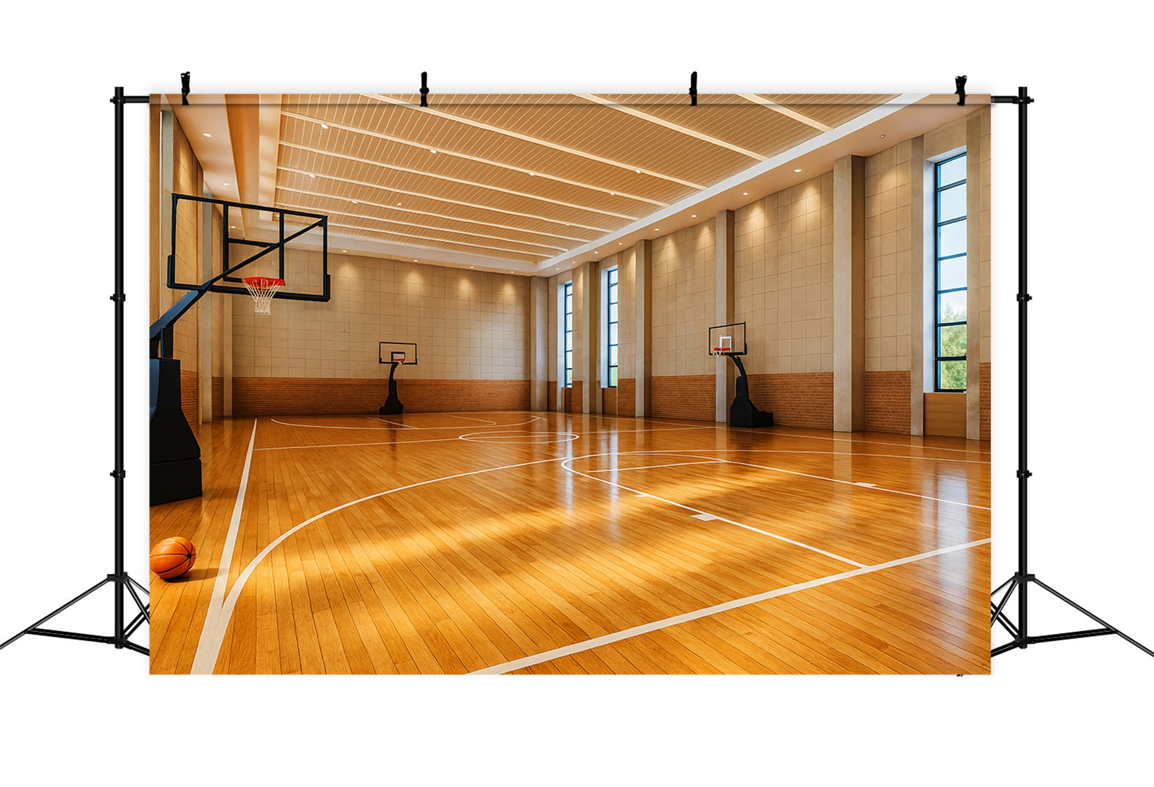 Basketball-Studiohintergründe Moderner Indoor-Basketballplatz Fußball-Fotohintergrund LXX59-337
