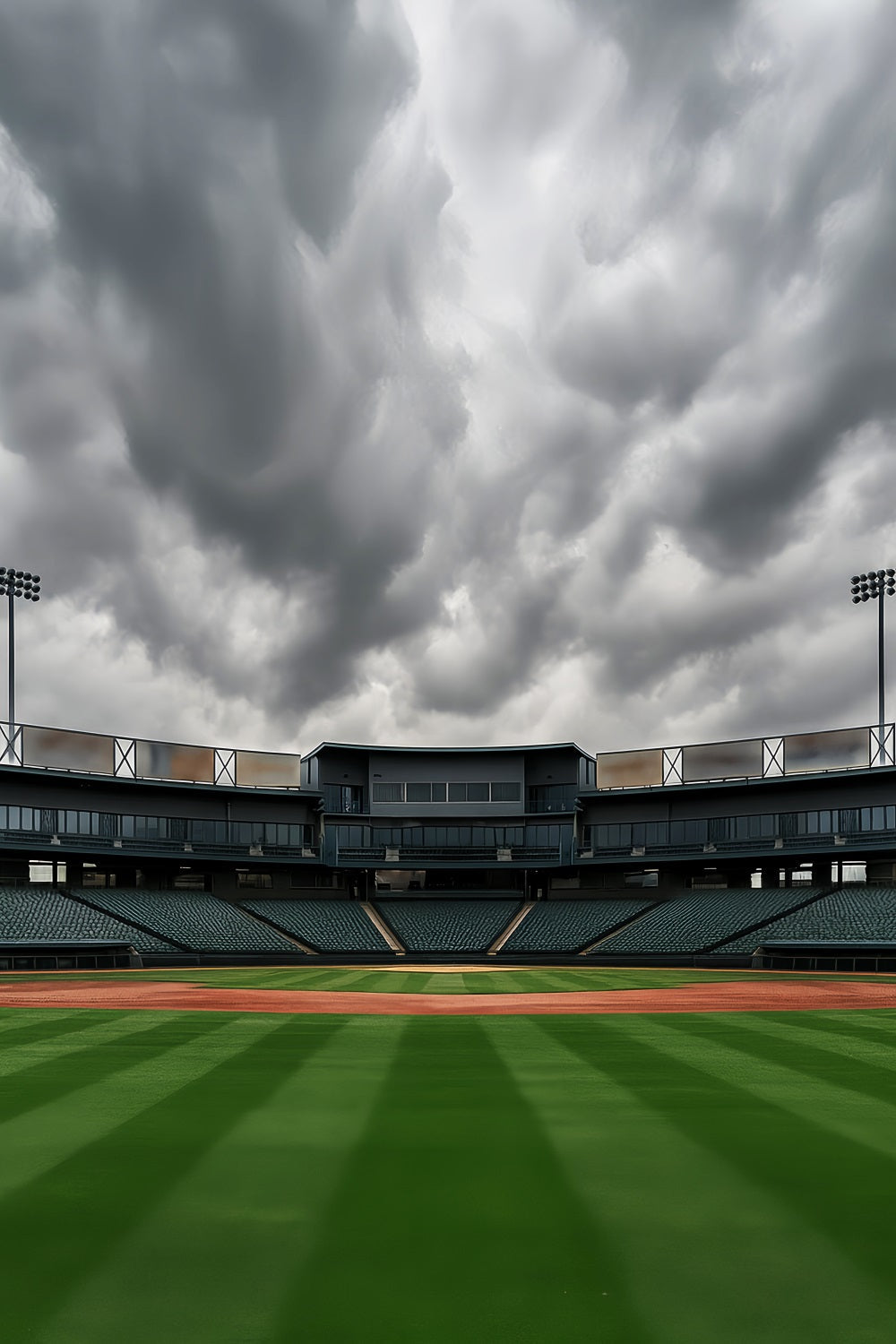 Sport-Fotohintergrund Leeres Baseballstadion Wolken Baseball-Fotohintergrund LXX59-338