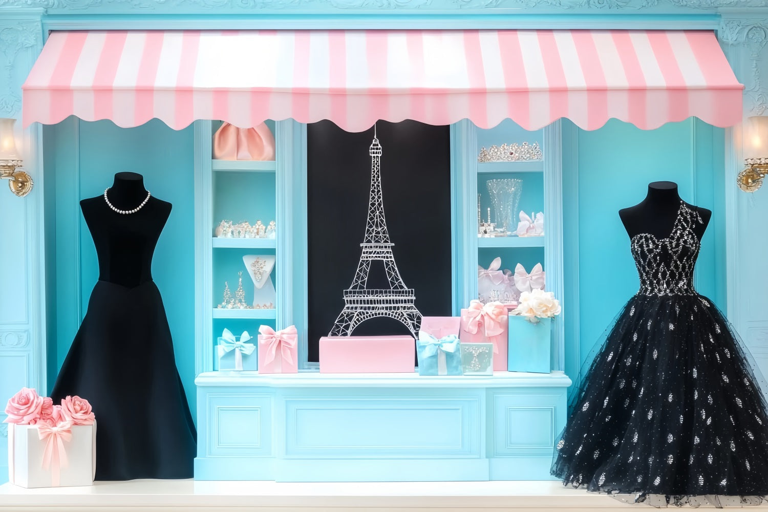 Paris-Ladenhintergründe Paris-Boutique Modeauslage Paris-Hintergründe LXX59-36