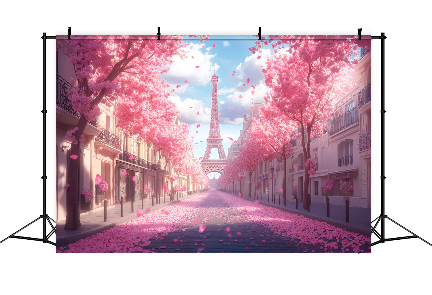 Paris Straßenhintergründe Eiffelturm Kirschblütenstraße Paris Hintergründe LXX59-41